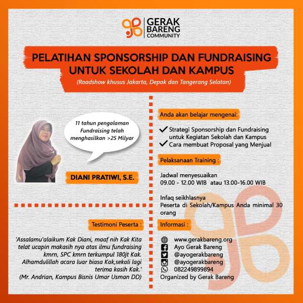 Pelatihan Sponsorship Dan Fundraising Gerak Bareng